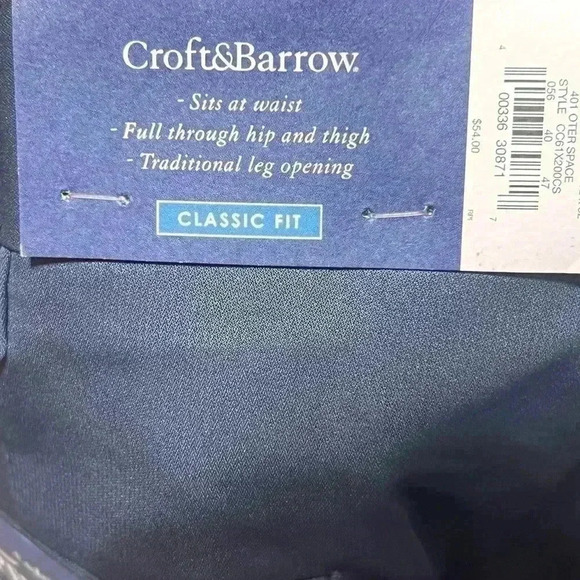 NWT Croft & Barrow Dark blue no iron stretch performance Khaki men’s 32x32 - Picture 5 of 9